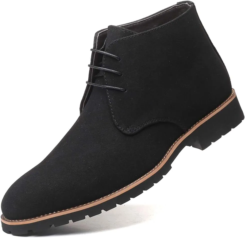 Santimon Men's Suede Leather Lace Up Oxfords Chukka Ankle Boots