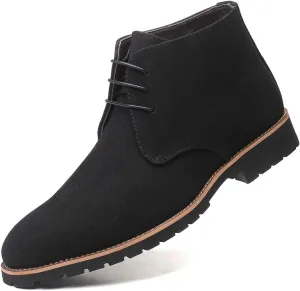 Santimon Men's Suede Leather Lace Up Oxfords Chukka Ankle Boots