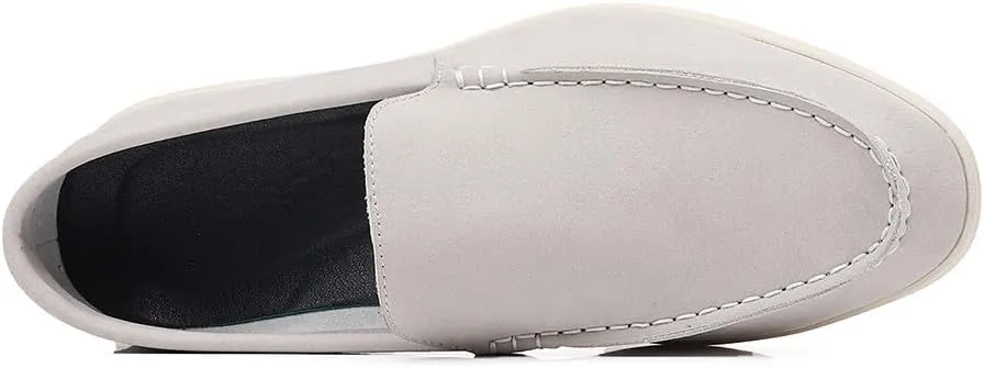 Santimon Men's Suede Loafers Slip-On Casual Dress Shoes Lightweight Walking Moccasins with Comfort Sole for Office Work Daily Travel