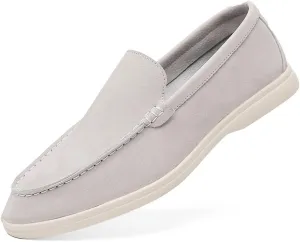 Santimon Men's Suede Loafers Slip-On Casual Dress Shoes Lightweight Walking Moccasins with Comfort Sole for Office Work Daily Travel