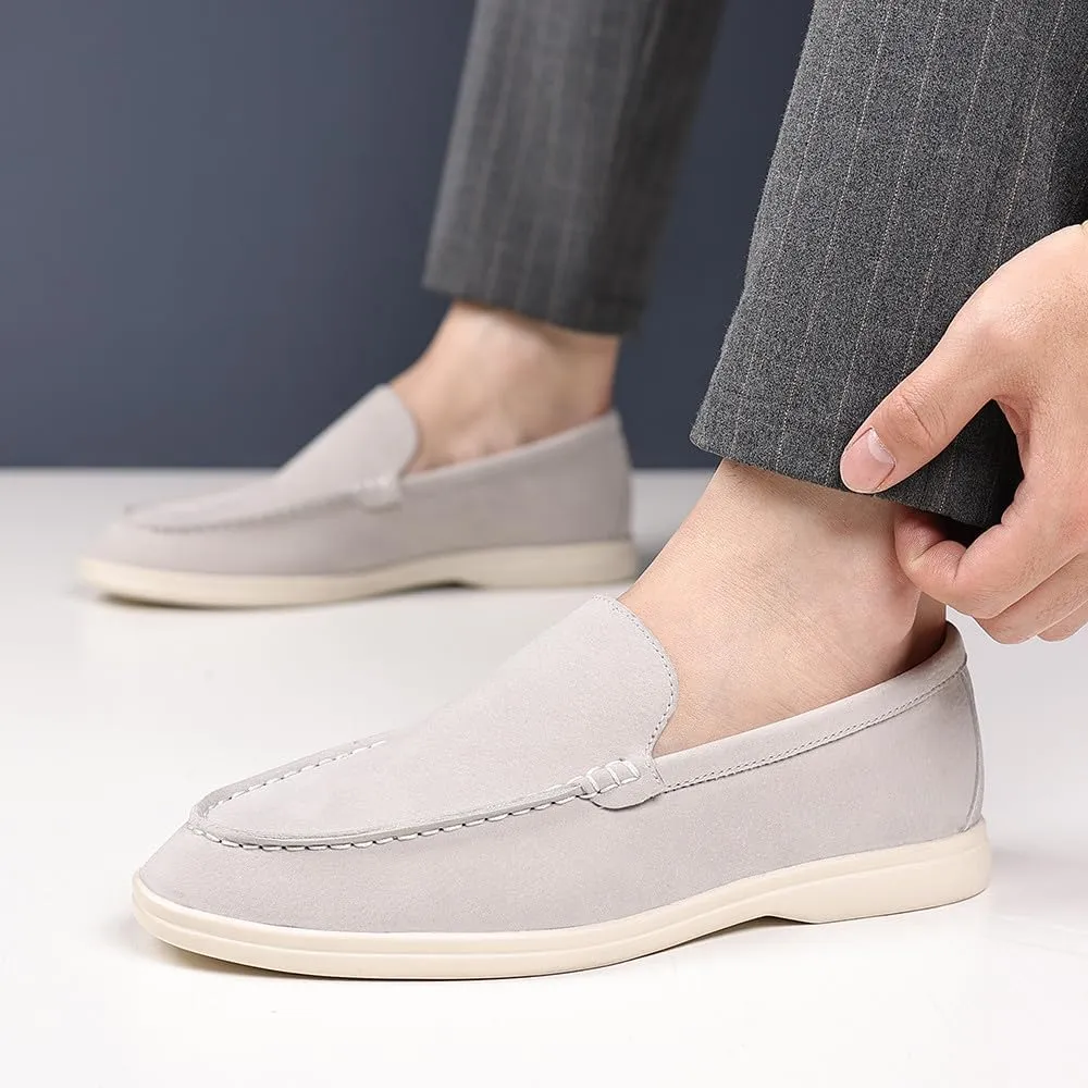 Santimon Men's Suede Loafers Slip-On Casual Dress Shoes Lightweight Walking Moccasins with Comfort Sole for Office Work Daily Travel