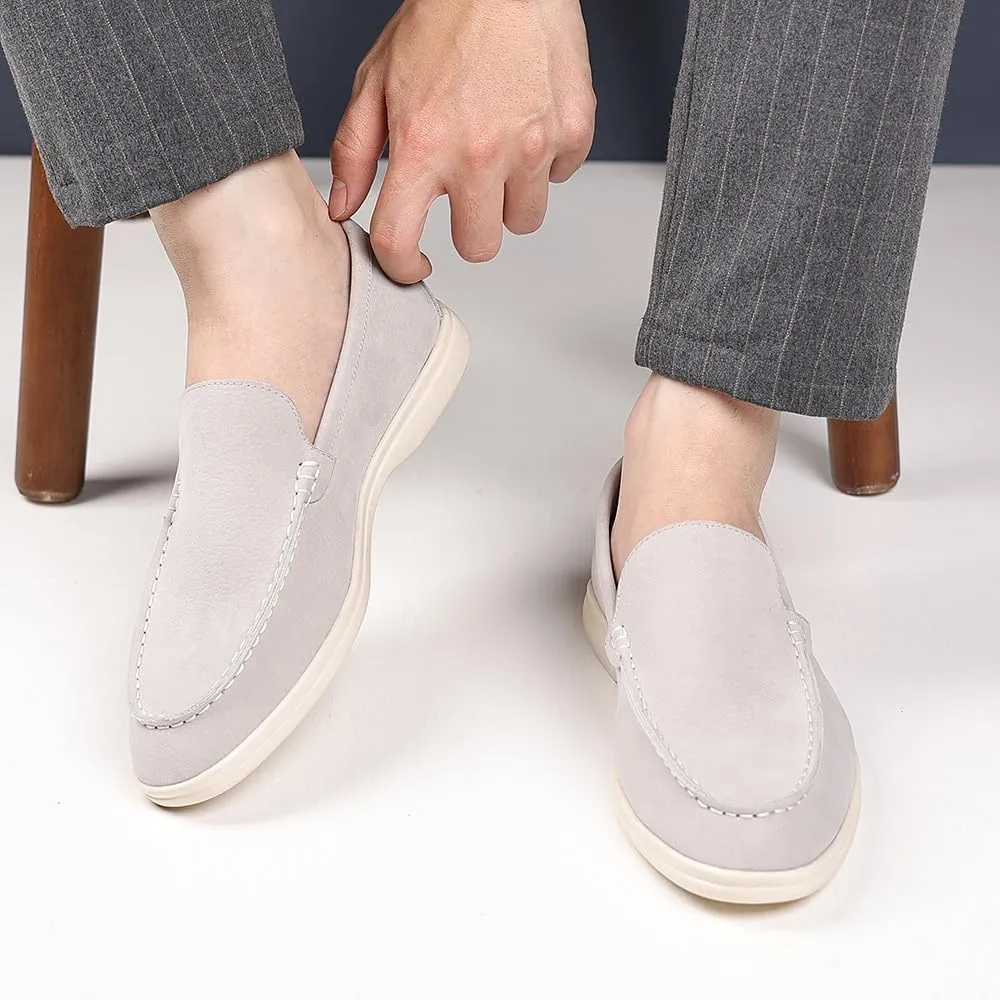 Santimon Men's Suede Loafers Slip-On Casual Dress Shoes Lightweight Walking Moccasins with Comfort Sole for Office Work Daily Travel
