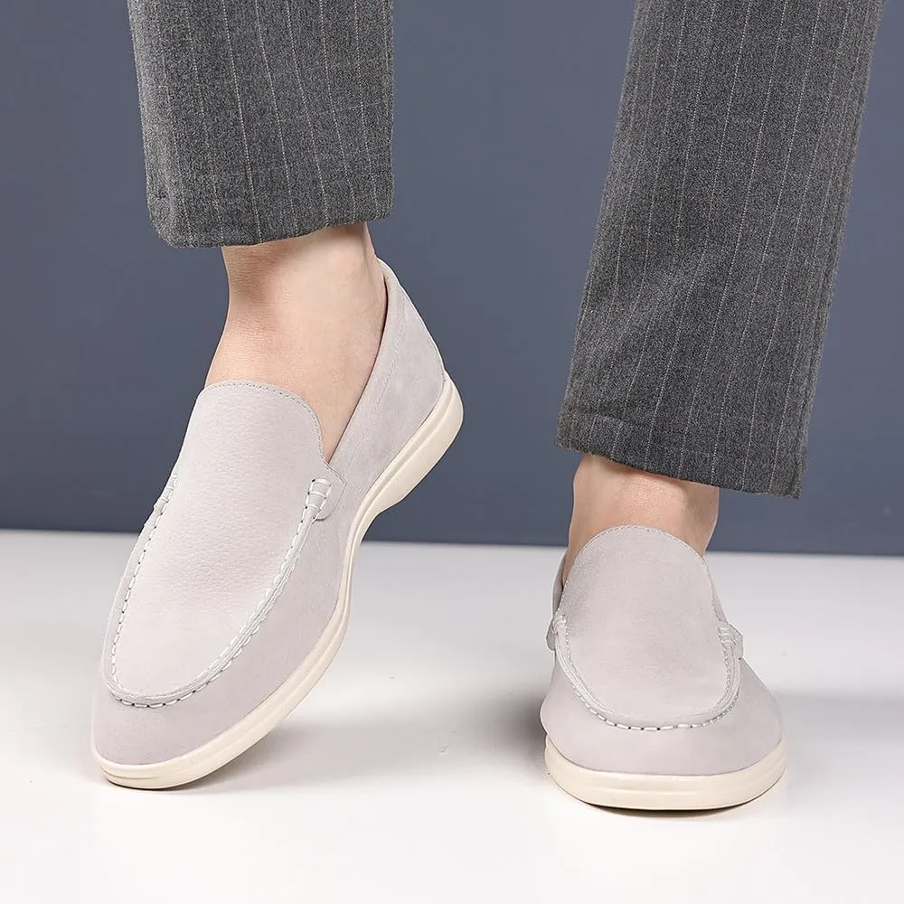 Santimon Men's Suede Loafers Slip-On Casual Dress Shoes Lightweight Walking Moccasins with Comfort Sole for Office Work Daily Travel