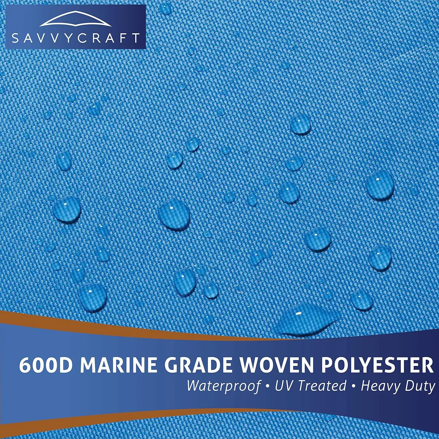 SavvyCraft Trailerable Deck Boat Cover, Heavy Duty 600D Waterproof Boat Cover for Deck Boat, Tri-Hull Boat 18'6"x96" Blue