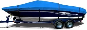 SavvyCraft Trailerable Deck Boat Cover, Heavy Duty 600D Waterproof Boat Cover for Deck Boat, Tri-Hull Boat 18'6"x96" Blue