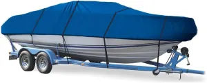 SBU Blue Boat Cover Compatible for Sea Ray 185 Bow Rider 1970, Travel Storage Mooring