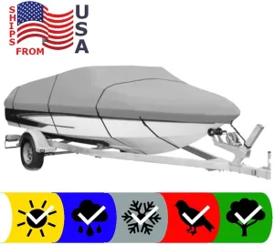 SBU Boat Cover Compatible for Lowe 170 Jon BASS Striker 1996 All Weather Protection
