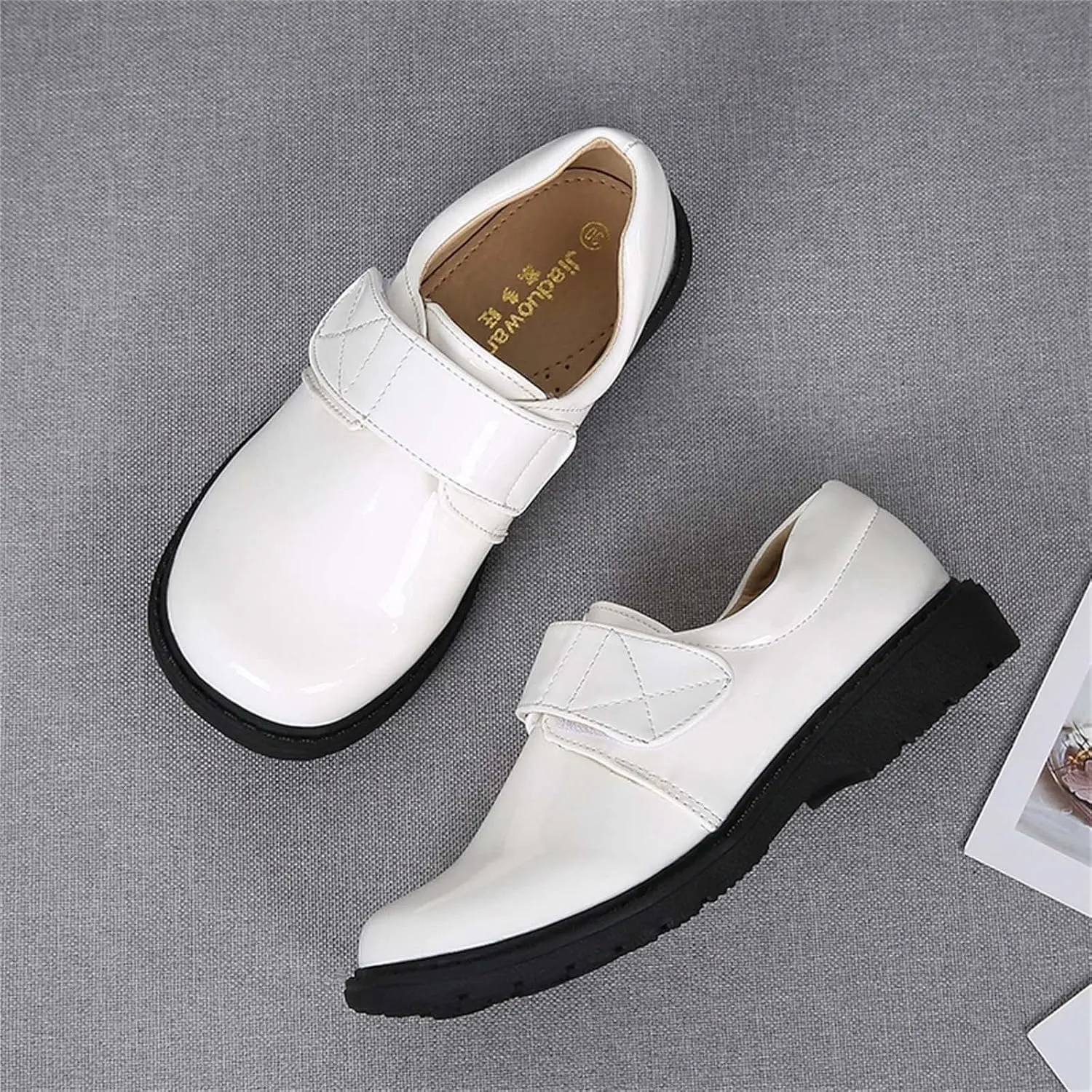 School Shoes for Boys Kids Dress Shoes Thick Bottom Leather Birthday Wedding Stage Dressy Loafers Comfy Oxford