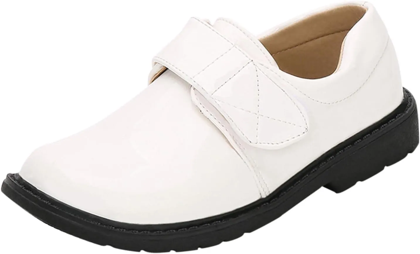 School Shoes for Boys Kids Dress Shoes Thick Bottom Leather Birthday Wedding Stage Dressy Loafers Comfy Oxford