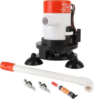 SEAFLO 09 Series Portable Livewell Aeration Pump Kit - 12V, 350 GPH, Submersible, Adjustable Spray Head, Quiet Operation, Corrosion-Resistant, Fresh/Saltwater Use, CE & RoHS Certified, 4-Year Warranty