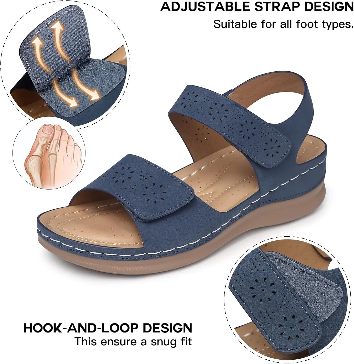 SHIBEVER Flat Sandals for Women Dressy: Comfortable Flats Sandals Women Open Toe Ankle Strap Walking Shoes Summer