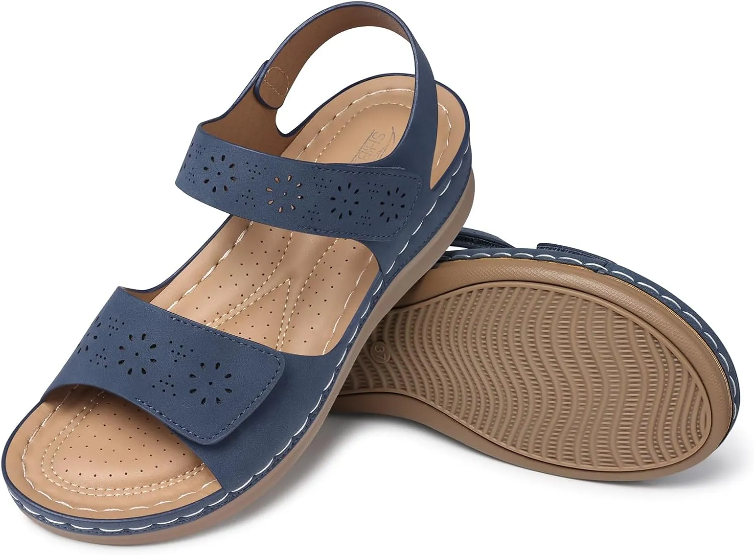 SHIBEVER Flat Sandals for Women Dressy: Comfortable Flats Sandals Women Open Toe Ankle Strap Walking Shoes Summer