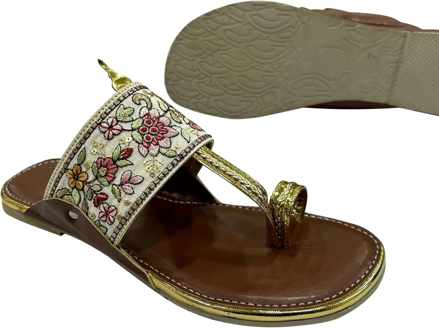 Shoe Bazar Women's Flat Sandals Casual Mojaris Ethnic Kolapuri Slippers