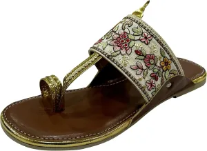 Shoe Bazar Women's Flat Sandals Casual Mojaris Ethnic Kolapuri Slippers