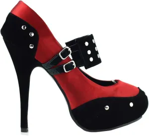 SHOW STORY Two Tone Metal Stud Buckle High Heel Stiletto Platform Pumps,LF30438