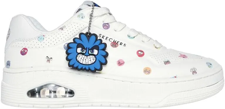 Skechers Womens Uno Court Vexx Multi Moji White Lifestyle Sneakers Shoes 8