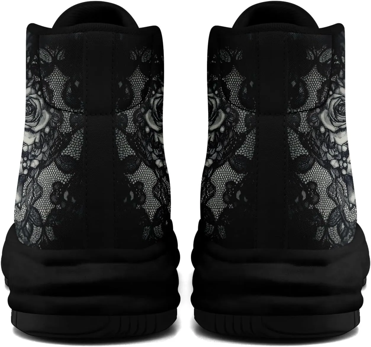 Skull High-Top Canvas Sneakers for Men Women Casual Comfortable Skateboarding Shoes, Gothic Design,Non-Slip Tennis Sneaker