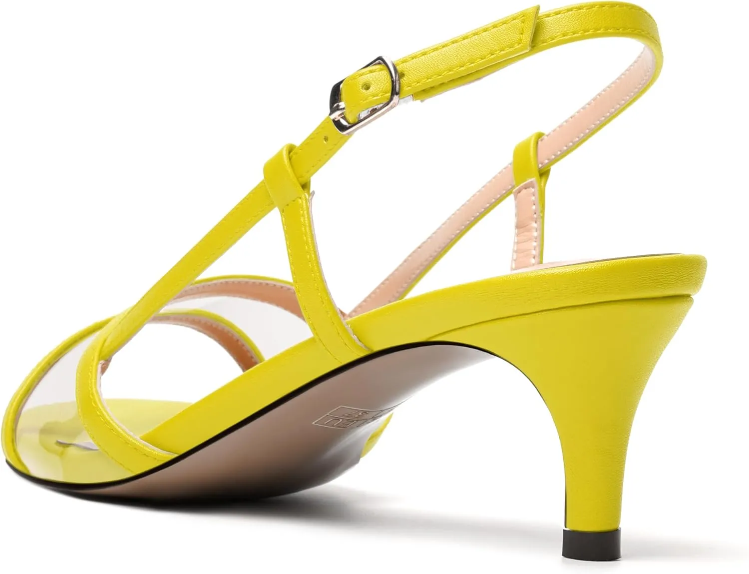 SKYSTERRY Womens Casual Dating Buckle Open Toe Slingback Matte Kitten Low Heel Heeled Sandals 2 Inch