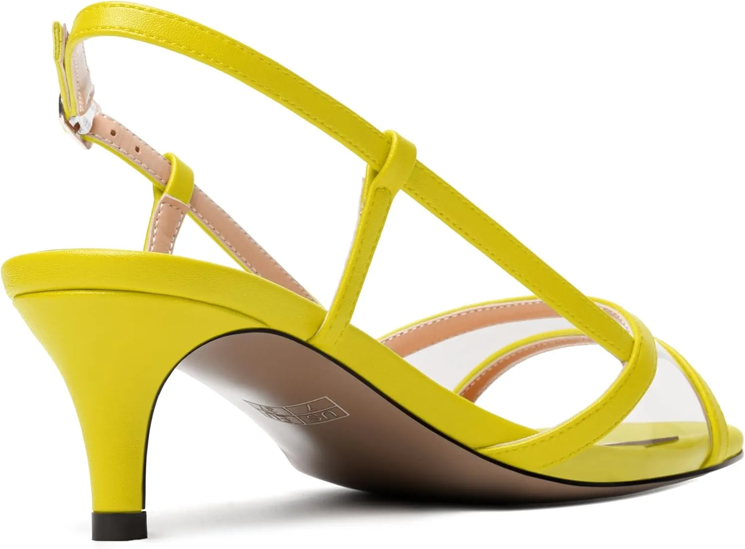 SKYSTERRY Womens Casual Dating Buckle Open Toe Slingback Matte Kitten Low Heel Heeled Sandals 2 Inch