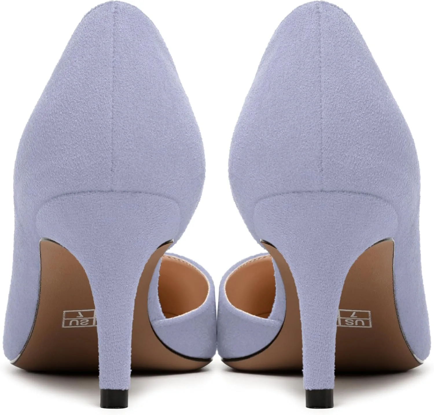 SKYSTERRY Womens Dress Slip On Wedding Suede Pointed Toe Stiletto Mid Heel Pumps Shoes 2.5 Inch