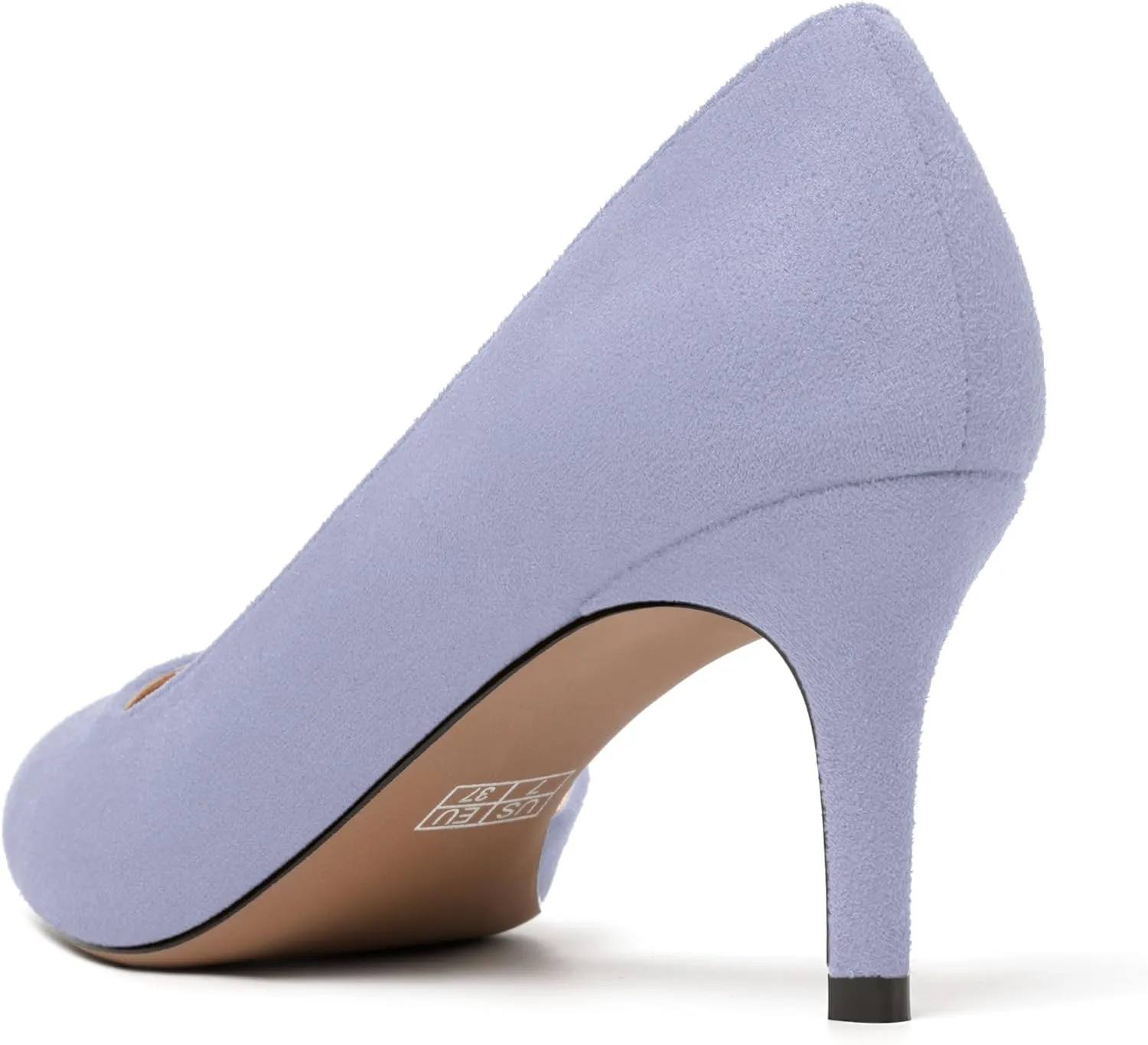SKYSTERRY Womens Dress Slip On Wedding Suede Pointed Toe Stiletto Mid Heel Pumps Shoes 2.5 Inch