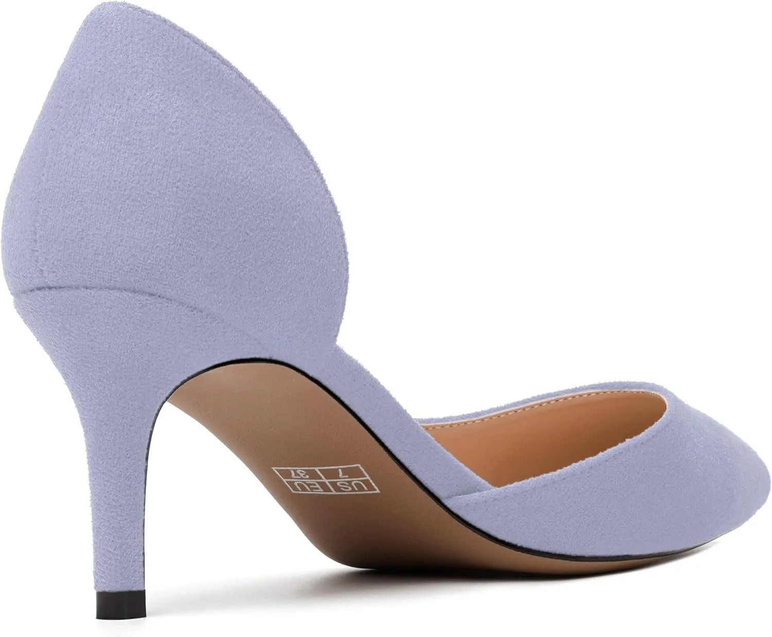 SKYSTERRY Womens Dress Slip On Wedding Suede Pointed Toe Stiletto Mid Heel Pumps Shoes 2.5 Inch