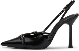 Slingback High Heels for Women Closed Pointed Toe Pumps with Buckle Strap Sexy Backless Stiletto Heeled Sandals Shoes