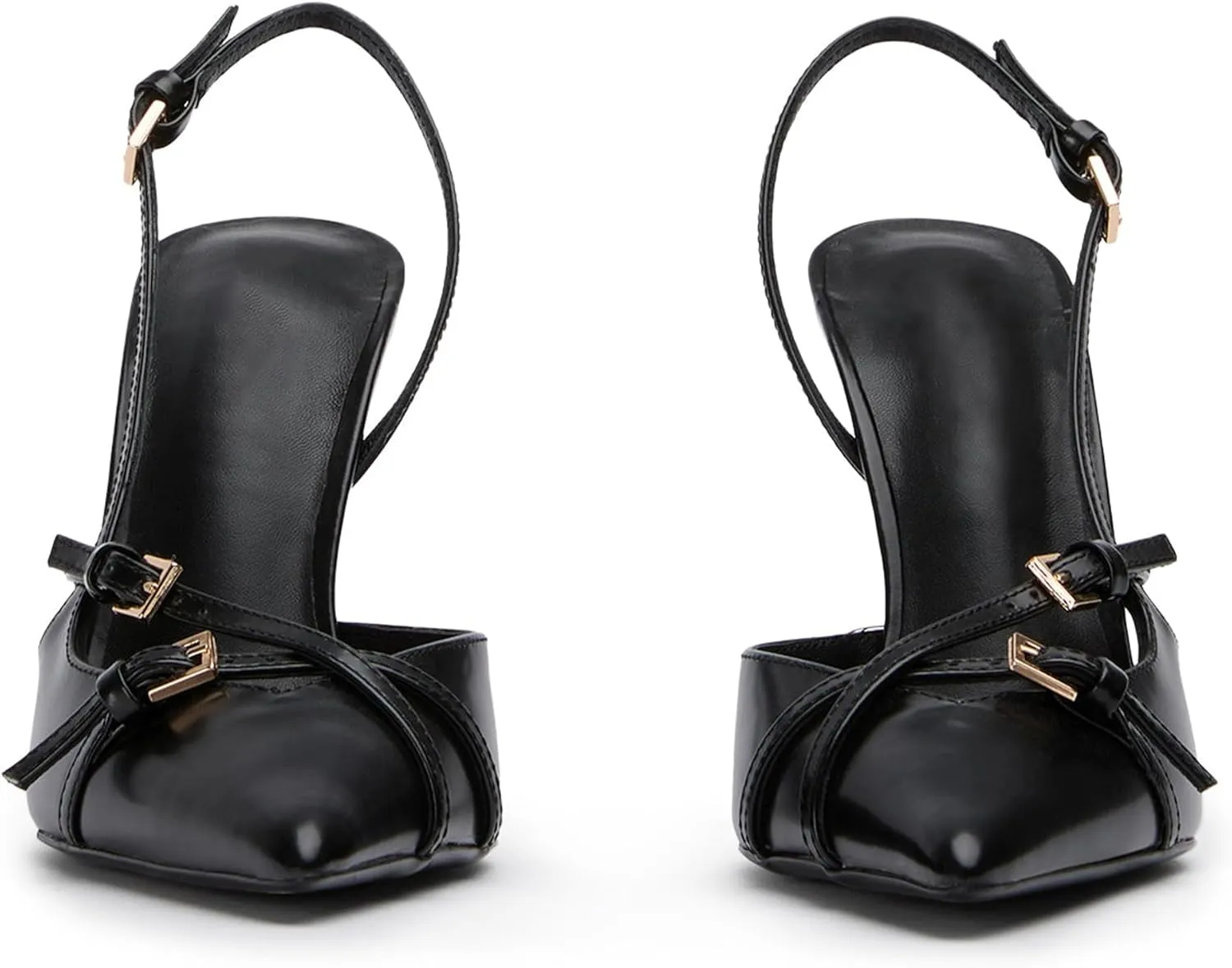 Slingback High Heels for Women Closed Pointed Toe Pumps with Buckle Strap Sexy Backless Stiletto Heeled Sandals Shoes
