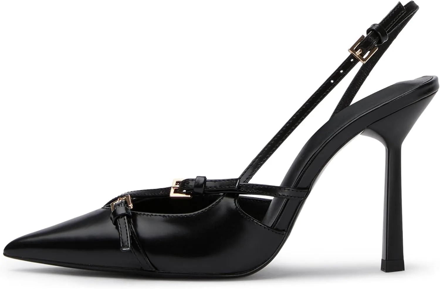 Slingback High Heels for Women Closed Pointed Toe Pumps with Buckle Strap Sexy Backless Stiletto Heeled Sandals Shoes