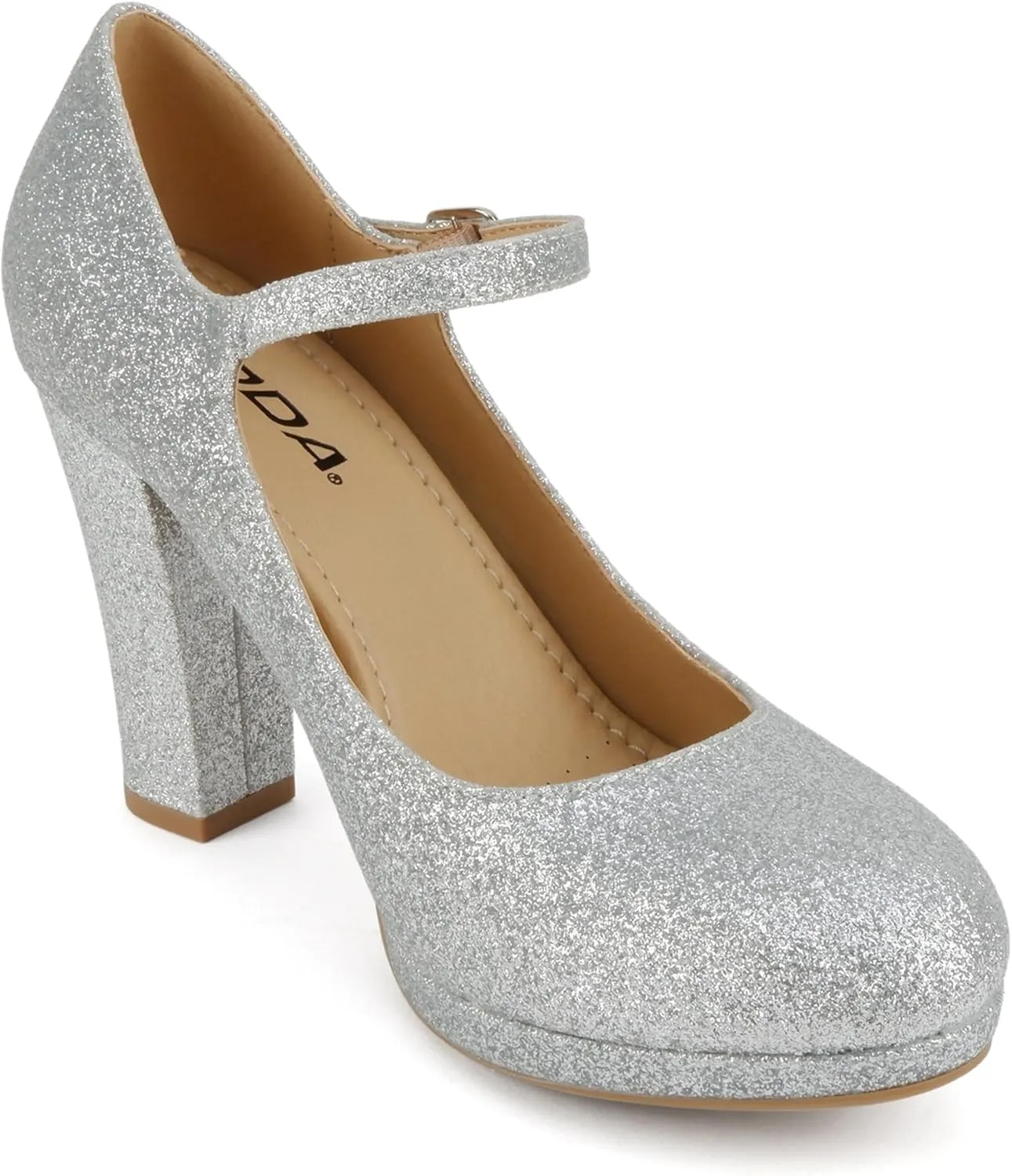 Soda “Ayden” ~ Women Mary Jane Ankle Strap Cushion High Heel Pump Shoe