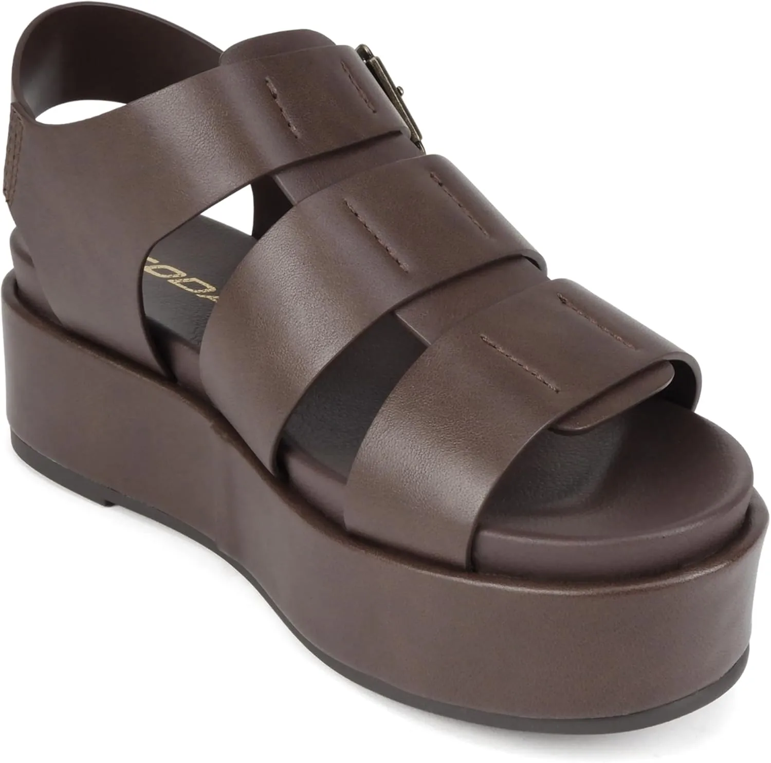 Soda "Bossi ~ Women Round Toe Flatform Fisherman Wedge Sandals with Adjustable Buckle