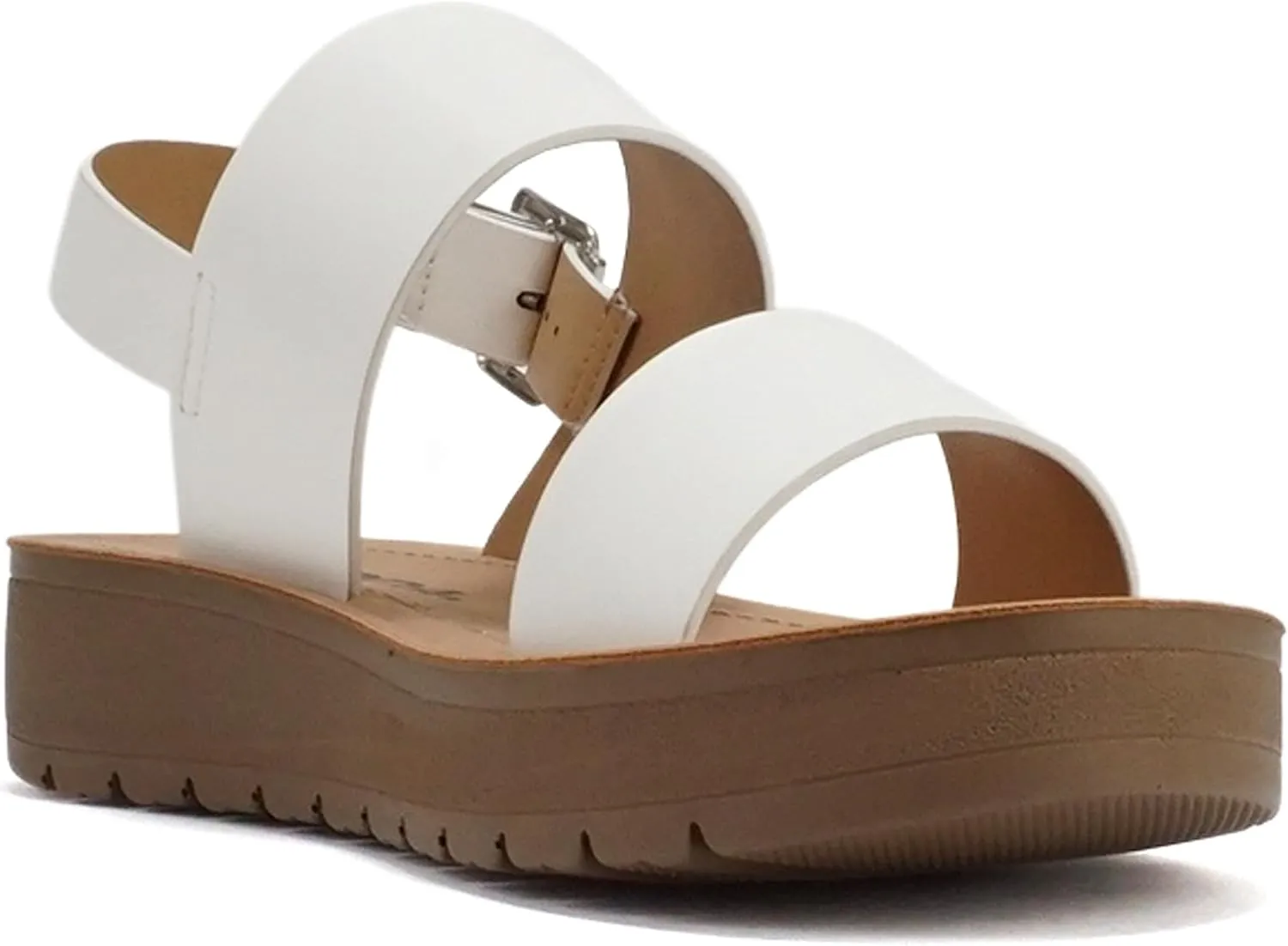 Soda REMUS-S Shoes Women Sandals Ankle Strap Buckled Flatform Wedge Flat Heel