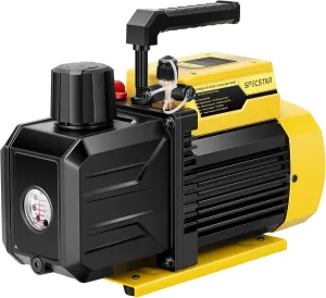 SPECSTAR 3/4 HP 7.2 CFM 110V Dual Stage Rotary Vane HVAC Air Vacuum Pump for R134a R12 R22 R502 R410a Systems with 2 Oil Bottles for Air Conditioner Servicing Resin Degassing and More