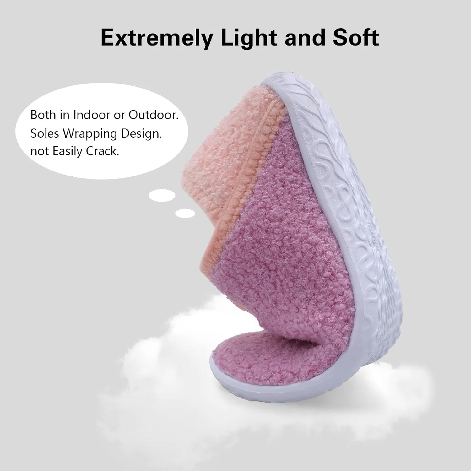 Spesoul Fuzzy House Slippers for Women Men Indoor Closed Back Lightweight Cozy Faux Furry Lining Barefoot House Shoes Slipper Socks for Bedroom Home Office Yoga Outdoor Walking Shoes