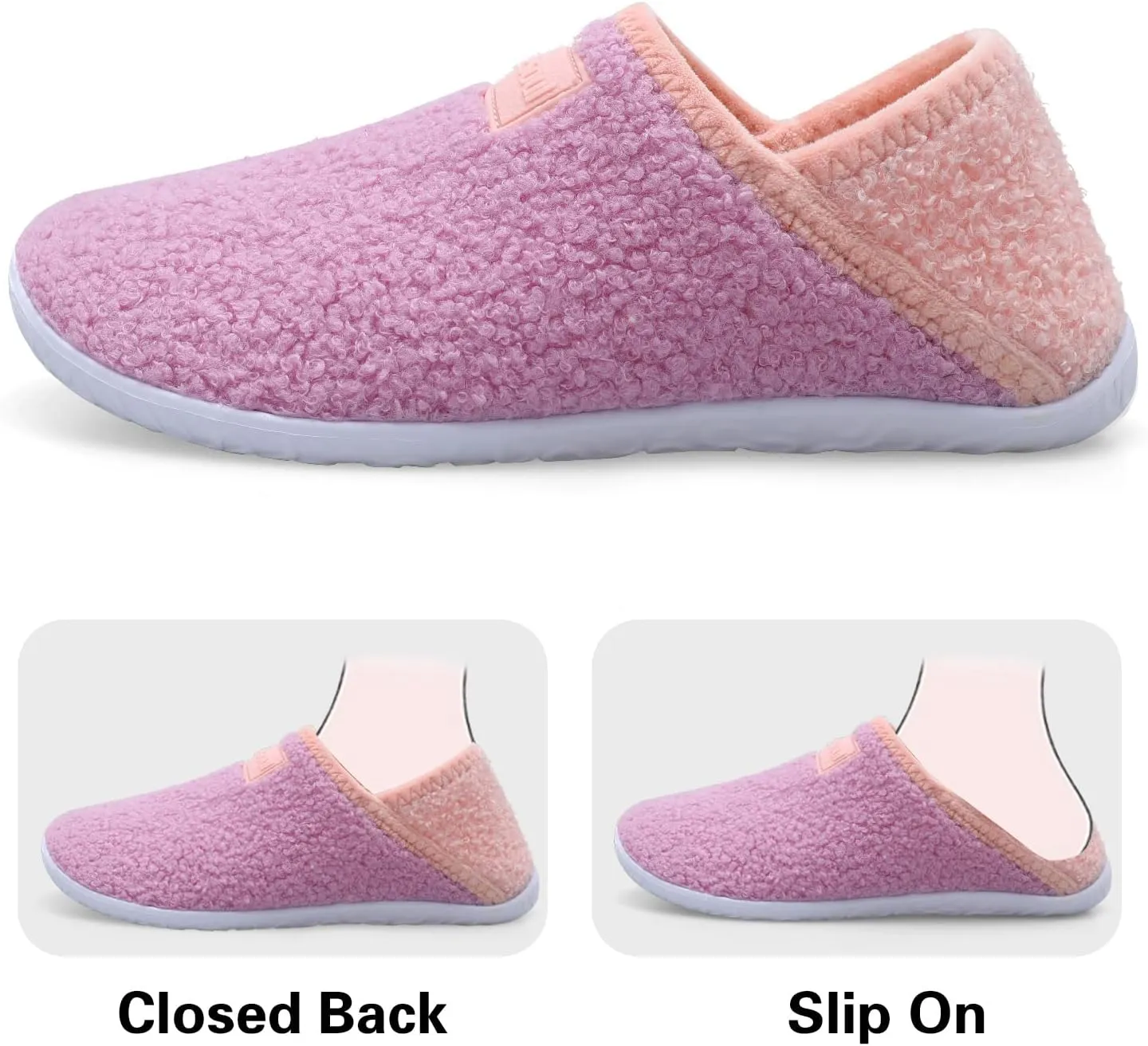 Spesoul Fuzzy House Slippers for Women Men Indoor Closed Back Lightweight Cozy Faux Furry Lining Barefoot House Shoes Slipper Socks for Bedroom Home Office Yoga Outdoor Walking Shoes
