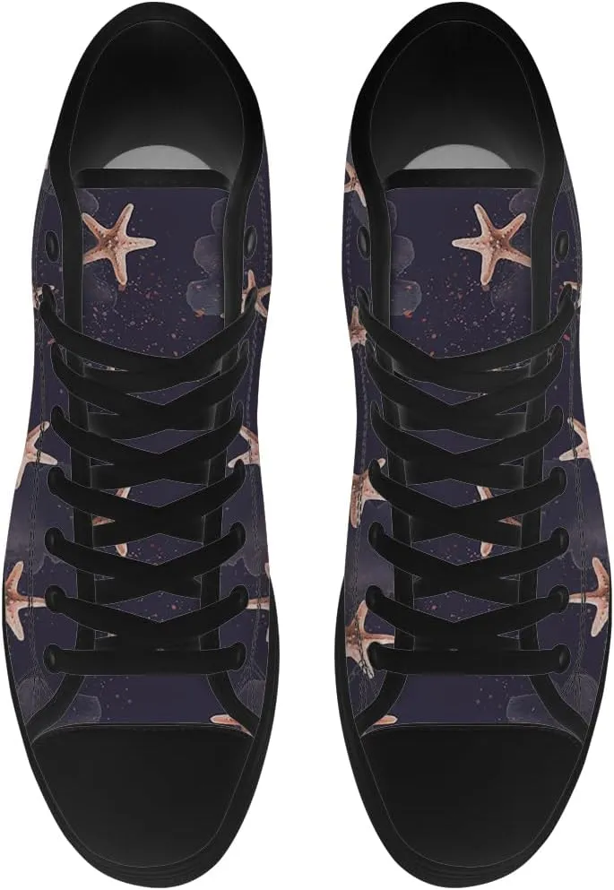 Starfish Shoes for Men Women High Top Canvas Sneakers Lace Up Casual Walking Shoes Gifts for Papa Mama