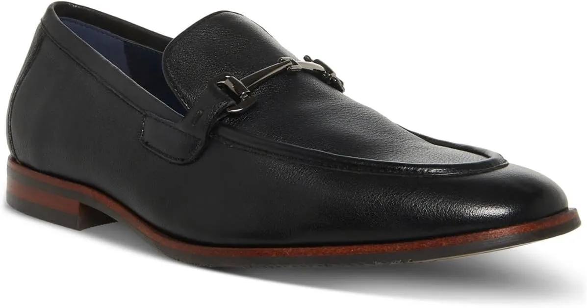 Steve Madden Mens Caspin Leather Round Toe Loafers