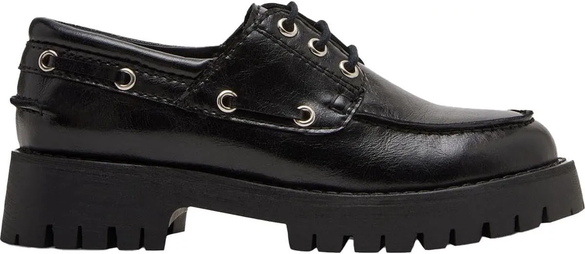 Steve Madden Womens LaVine Leather Lace-Up Loafers