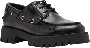 Steve Madden Womens LaVine Leather Lace-Up Loafers