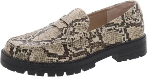 Steve Madden Womens Madelynn Faux Leather Block Heel Loafers