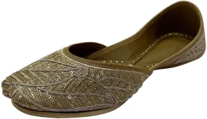 Stop n Style Punjabi Jutti Bridal Shoes Jooti Sequins Work Ethnic Mojaris Flat Khussa Sandals Ethnic Jutis