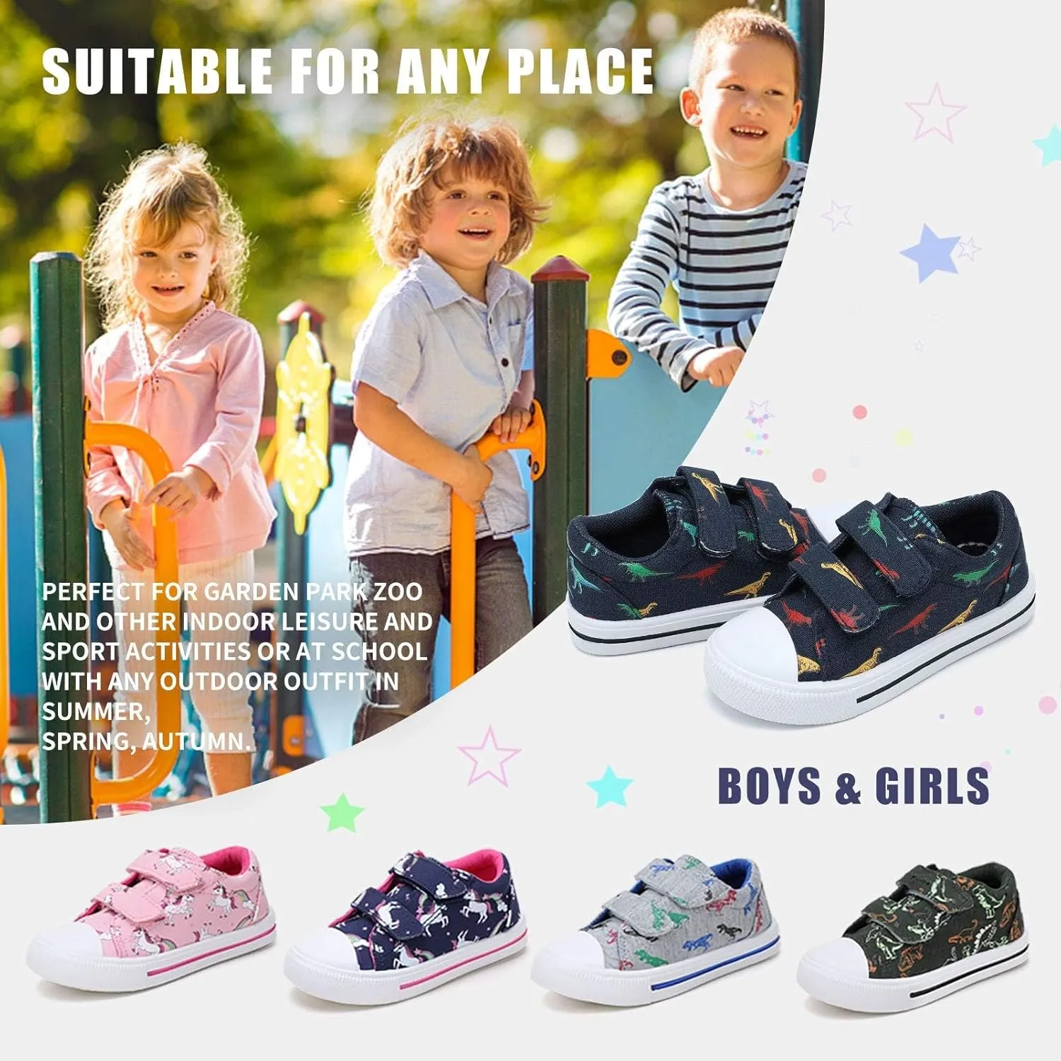 STQ Toddler Shoes Boys & Girls Canvas Kids Slip On Shoes