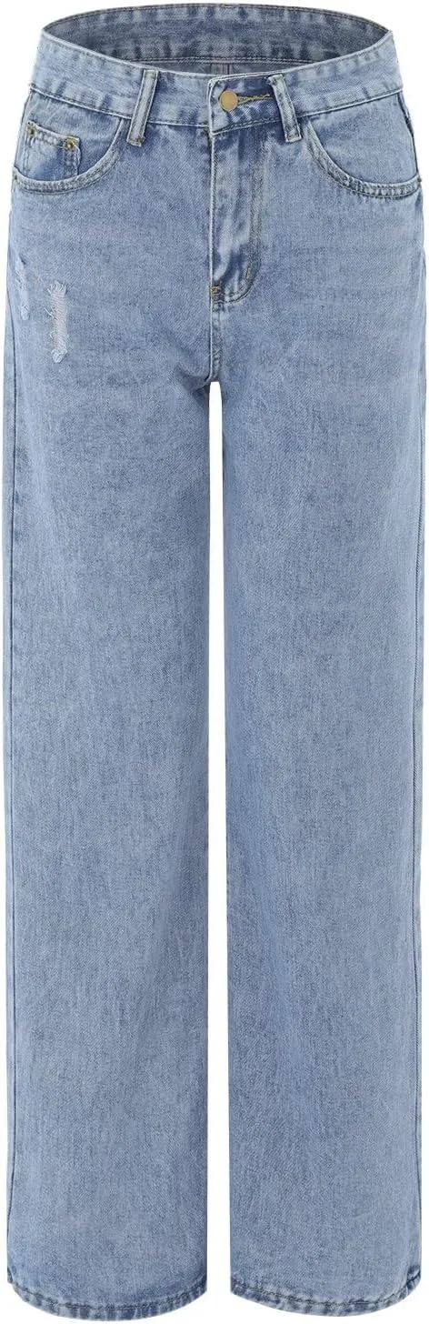 Straight Leg Jeans for Women 2024 High Waisted Streetwear Clothes Straight Leg Butt Lifting Jeans for Women