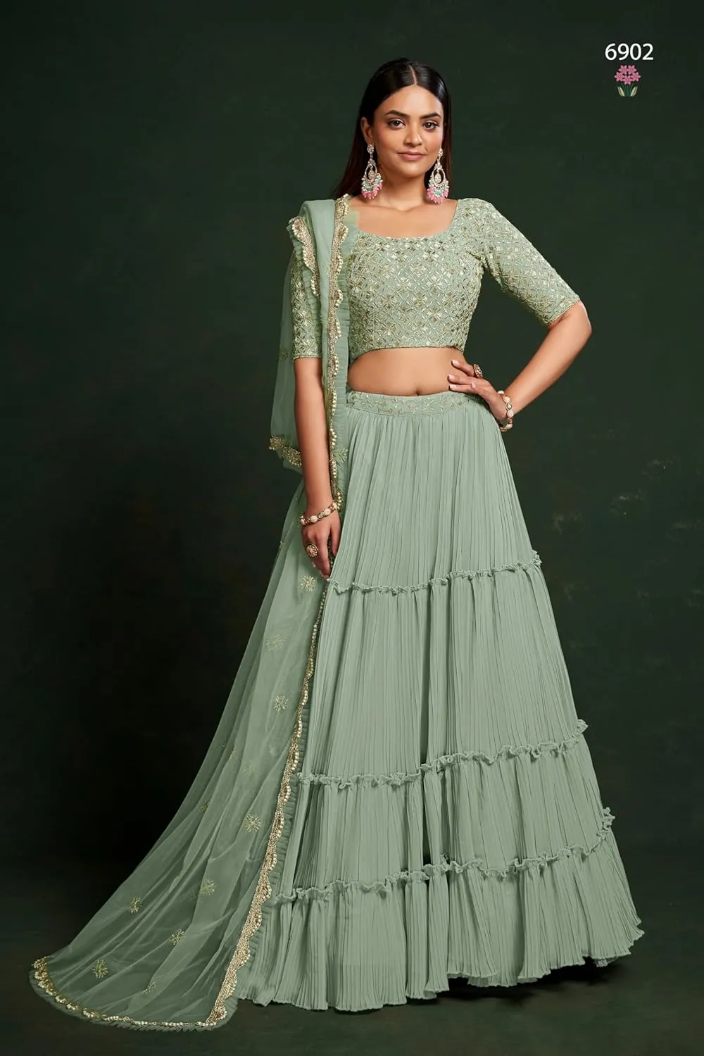 Stylish Bollywood Designer Stitched Lehegha Choli Indian Wediing Wear Heavy Choli for Women