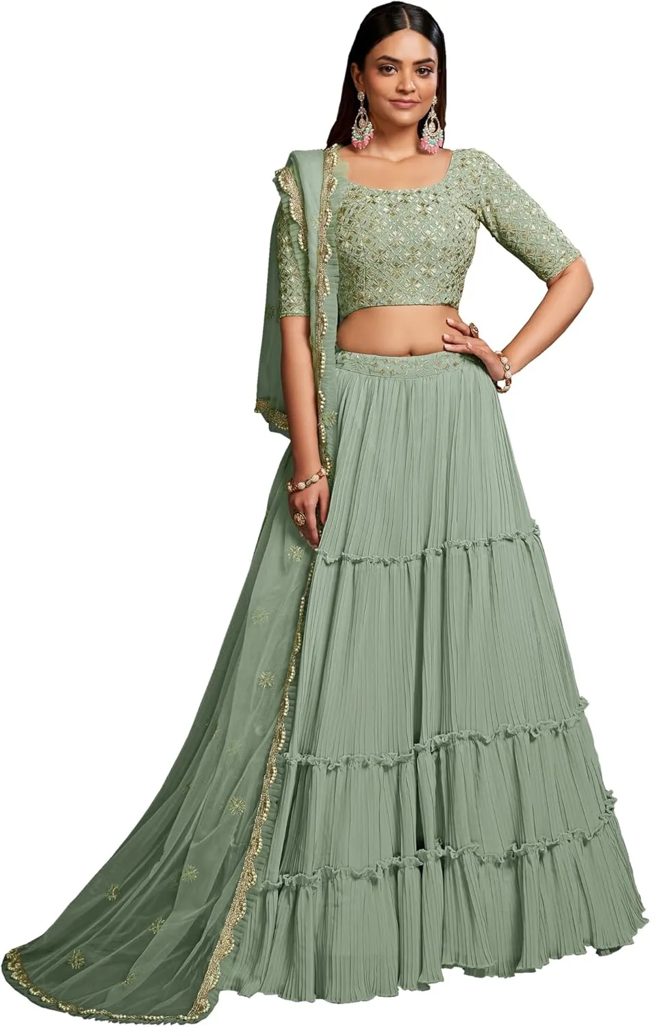 Stylish Bollywood Designer Stitched Lehegha Choli Indian Wediing Wear Heavy Choli for Women