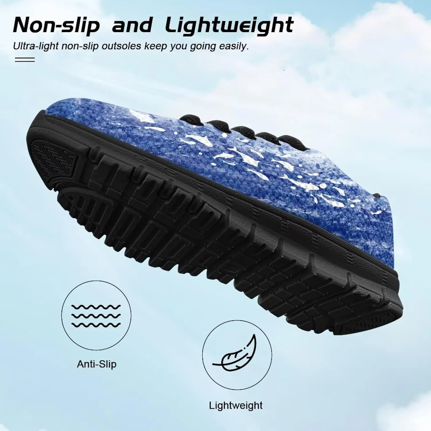 Stylish Breathable Tennis Sneakers Indoor Anti-Skid Shoes for Boys Girls Lightweight Cozy Rubber Sole Anti-Skid Shoes for Travel US Little Kid 11-13 Big Kid 1-5 Black Sole