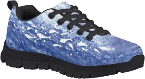 Stylish Breathable Tennis Sneakers Indoor Anti-Skid Shoes for Boys Girls Lightweight Cozy Rubber Sole Anti-Skid Shoes for Travel US Little Kid 11-13 Big Kid 1-5 Black Sole