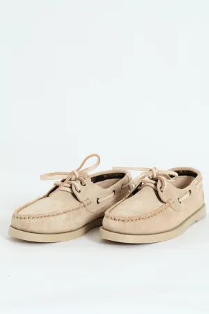 Suede Mono Boat Shoe - Stone