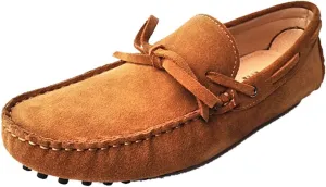 TDA Men's New Knot Suede Driving Loafers Penny Boat Shoes