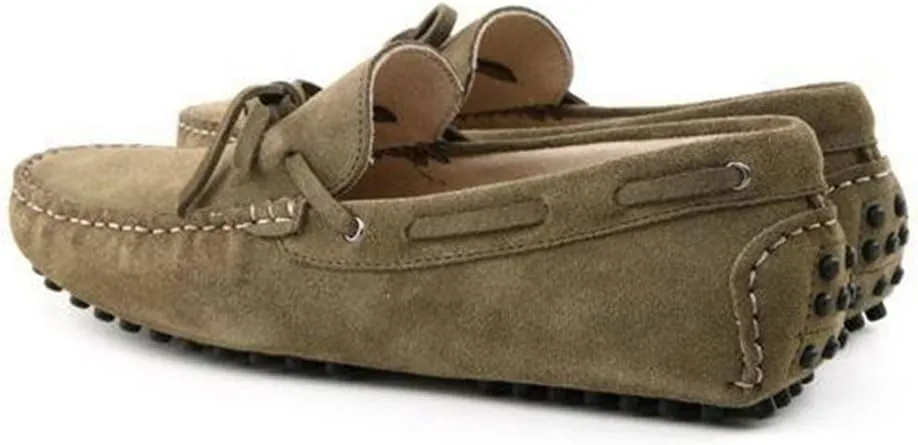 TDA Men's New Knot Suede Driving Loafers Penny Boat Shoes